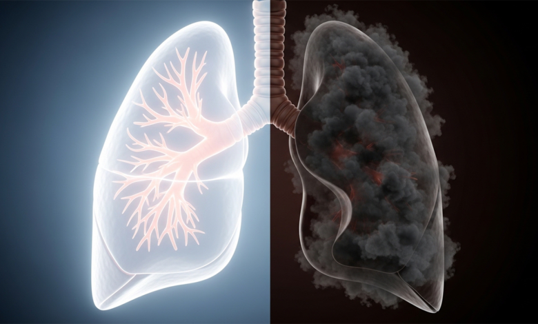 تأثير التدخين على الرئة